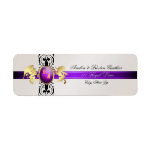 Prince & Princess Purple Champange Address Labels