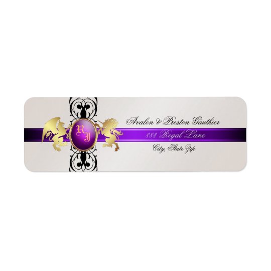 Prince & Princess Purple Champange Address Labels