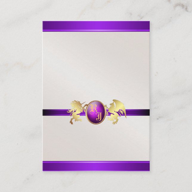 Prince & Princess Purple Jewel Table Placecard 2 (Front)