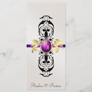 Prince & Princess Purple Jewel Wedding Program Programme