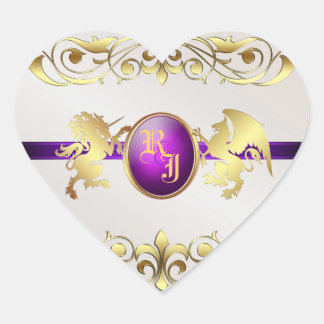 Prince & Princess Purple Love Heart Stickers 2