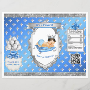 Prince Royal Baby Blue & Silver Pillow Chip Bag