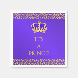 Prince Royal Purple & Gold Crown Napkin