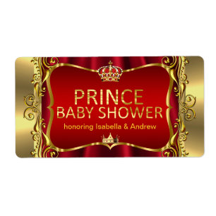 Prince Royal Red Baby Shower Gold Boy
