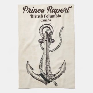 Prince Rupert, British Columbia Nautical poster Tea Towel