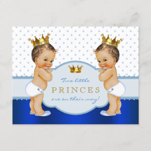 Prince Twin Baby Shower Invitation