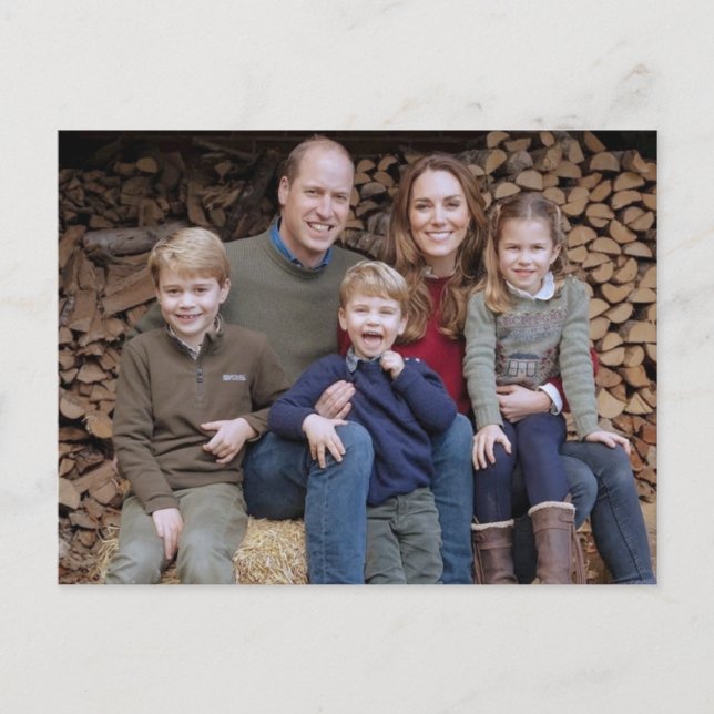 Prince William and family Dec 2020 stylised Postcard (Front)