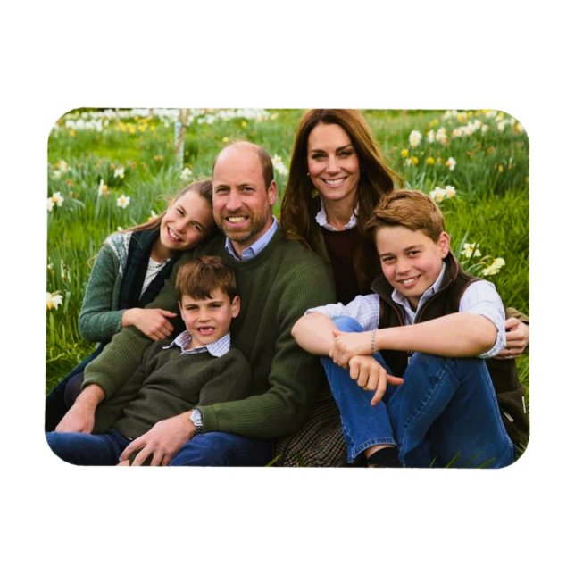 Prince William and family Dec 2025 stylized Magnet (Horizontal)