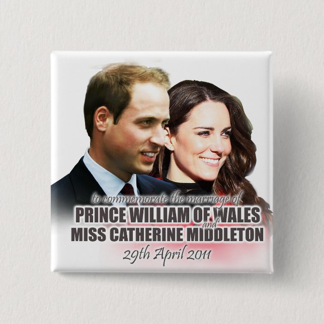 Prince William & Kate Royal Wedding Button (Front)