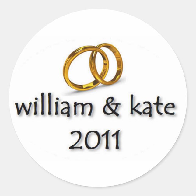 Prince William & Kate's Wedding Classic Round Sticker (Front)