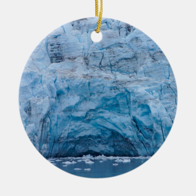 Prince William Sound Glacier Ceramic Tree Decoration (Front)