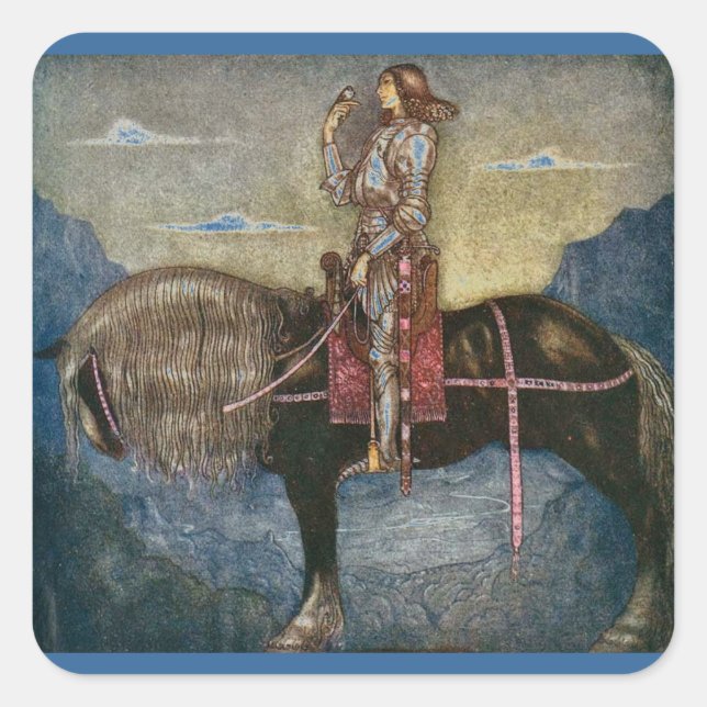 Prince with Bird Square Sticker (Front)