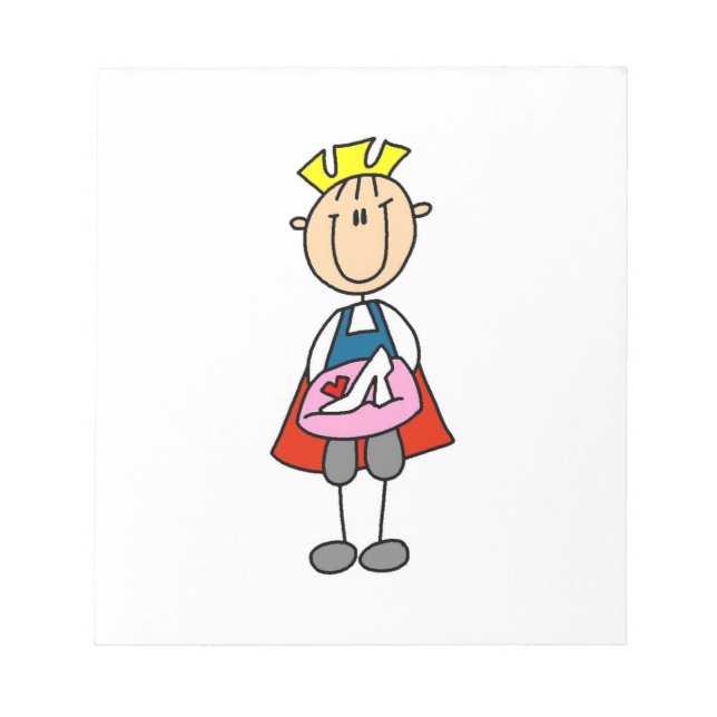 Prince With Glass Slipper Notepad (Front)