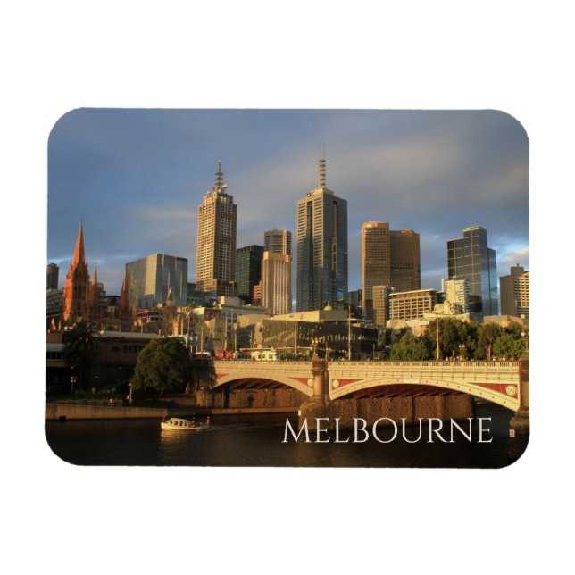 Princes Bridge, Yarra River, Melbourne Skyline Magnet (Horizontal)