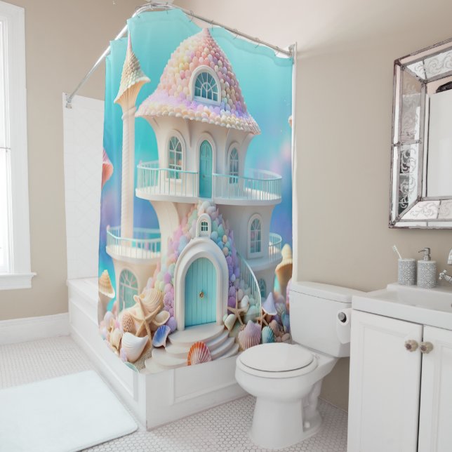 Princes castle shower curtain (In Situ)