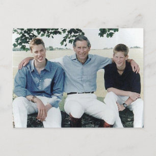 Princes Charles William Harry 1999 Postcard