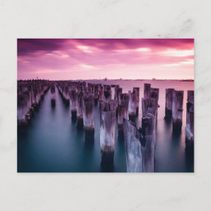 Princes Pier Melbourne Australia Purple Sunset Postcard