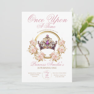 Princess 1st Birthday  Invitation