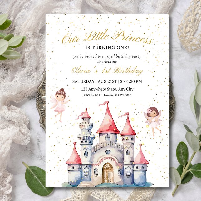 Princess 1st Birthday Invitation ,Princess Castle  (Creator Uploaded)
