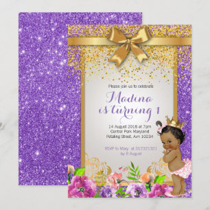 Princess 1st birthday invitations