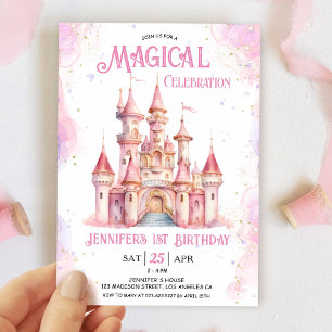 Princess 1st Birthday Party Royal Castle Invitation