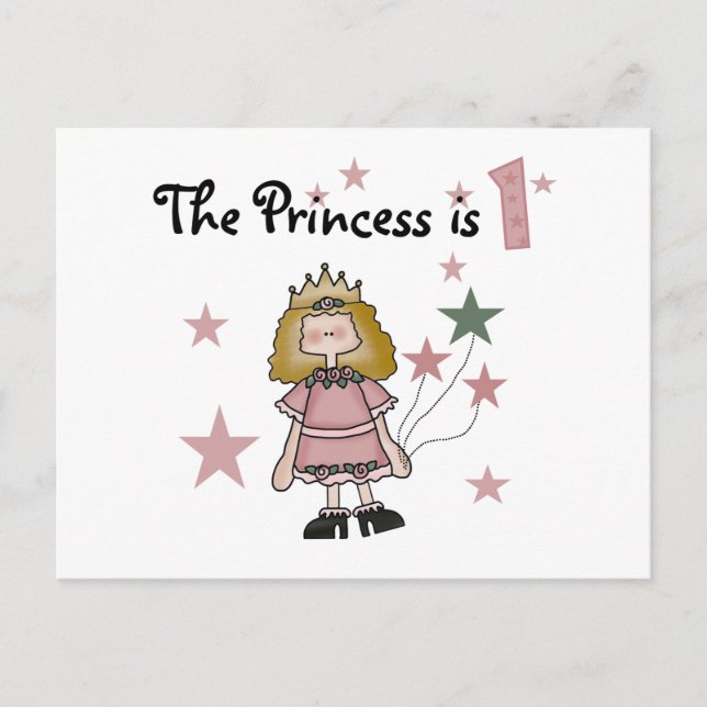 Princess 1st Birthday Tshirts and Gifts Postcard (Front)