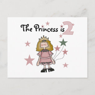 Princess 2nd Birthday Tshirts and Gifts Postcard