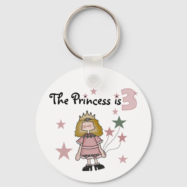 Princess 3rd Birthday Tshirts and Gifts Key Ring (Front)