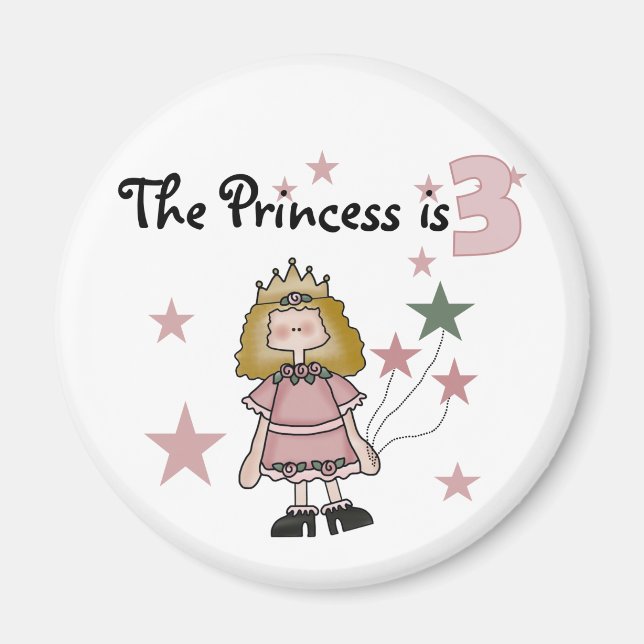 Princess 3rd Birthday Tshirts and Gifts Magnet (Front)