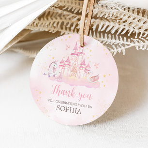 Princess 4th Birthday Party Round Favour Tags