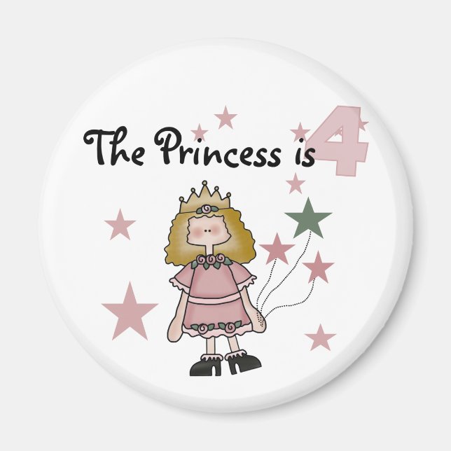 Princess 4th Birthday Tshirts and Gifts Magnet (Front)
