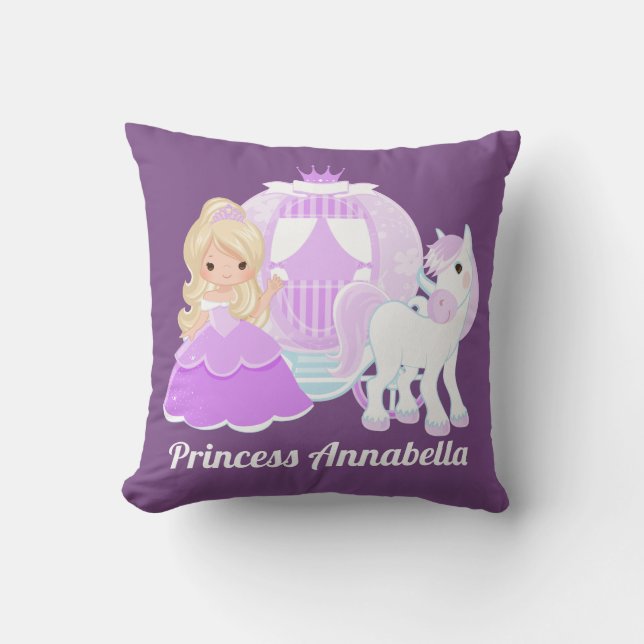 Princess add name girls home decor pillow (Front)