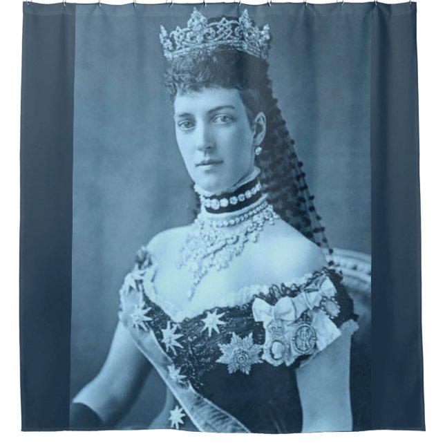Princess Alexandra of Denmark in blue Shower Curtain (Front)