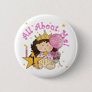 Princess All About Me 1st Birthday Tshirts 6 Cm Round Badge