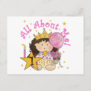 Princess All About Me 1st Birthday Tshirts Postcard