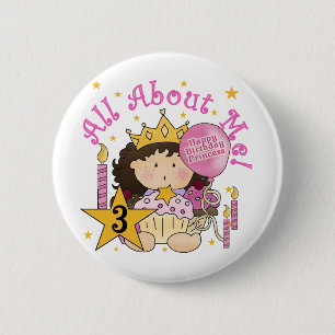 Princess All About Me 3rd Birthday Tshirts 6 Cm Round Badge