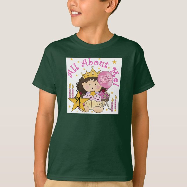 Princess All About Me 4th Birthday Tshirts (Front)