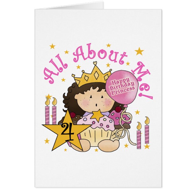 Princess All About Me 4th Birthday Tshirts (Front)
