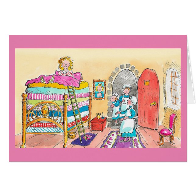 Princess and a pea Birthday card (Front Horizontal)