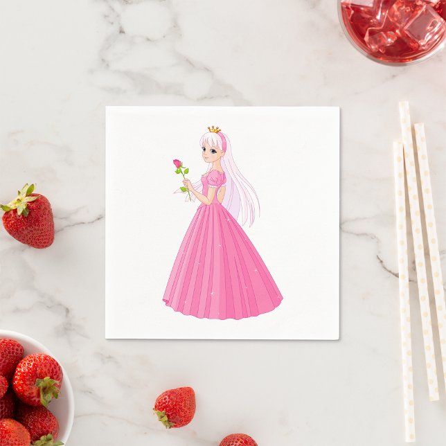 Princess And A Rose Paper Napkins (Creator Uploaded)