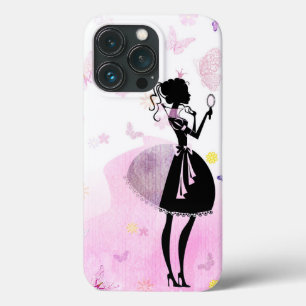 Princess and butterflies pink iPhone 13 pro case