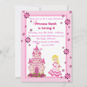 Princess and Castle Birthday Party Invitation