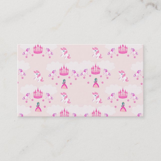 Princess and castle pattern Business Card (Front)