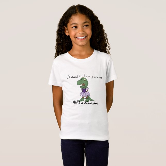 princess and dinosaur t-shirt (Front Full)