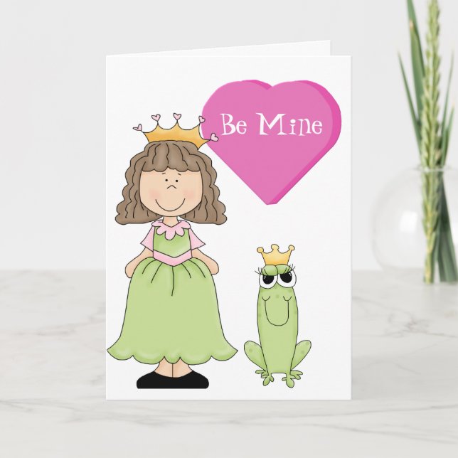 Princess and Frog Valentine Greeting Card (Front)