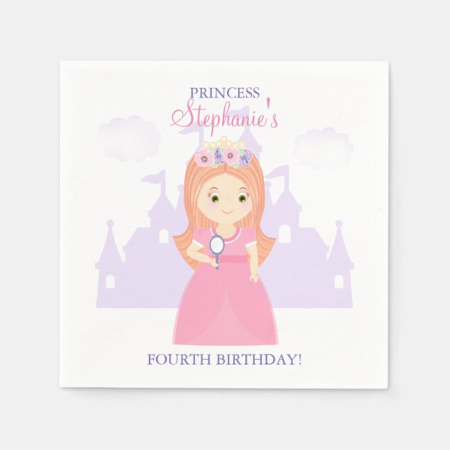 Princess and Her Magical Mirror Napkin (Front)