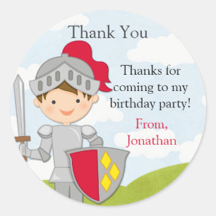 Princess and Knight Birthday Party Sticker