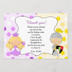 Princess and Knight Thank You Card