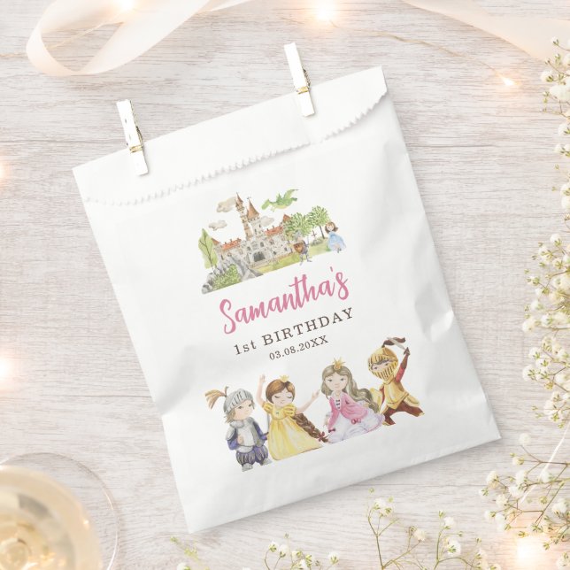 Princess and Knights Birthday Favour Bags (Clipped)