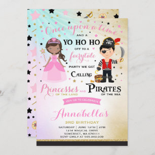 Princess And Pirate Birthday Invitation
